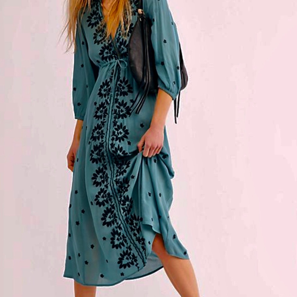 NWT Free People Embroidered Fable Demi Dress S